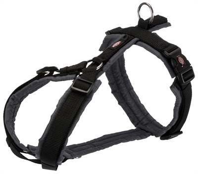 Trixie hondentuig premium trekking zwart / grijs middel
