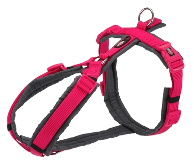 Trixie hondentuig premium trekking fuchsia / grijs klein