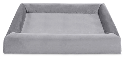 Bia bed royal fluweel hoes voor hondenmand grijs middel