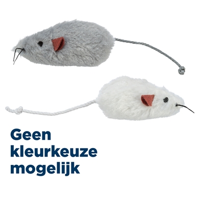 Trixie pluche muizen langharig assorti