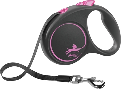 Flexi rollijn black design tape roze tot 15KG