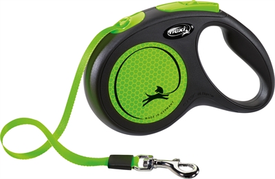 Flexi rollijn new classic neon tape zwart / groen tot 25KG