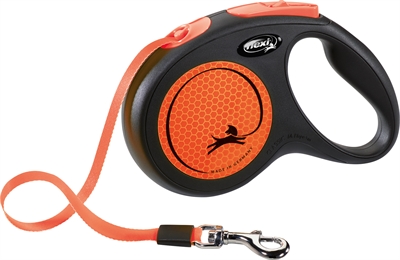 Flexi rollijn new classic neon tape zwart / oranje tot 25KG