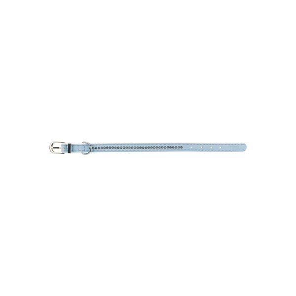 Trixie halsband hond active comfort met strass steen leer lichtblauw klein