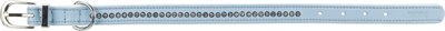 Trixie halsband hond active comfort met strass steen leer lichtblauw klein