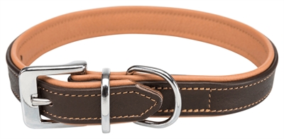 Trixie halsband hond active comfort leer bruin / lichtbruin 37-44cm