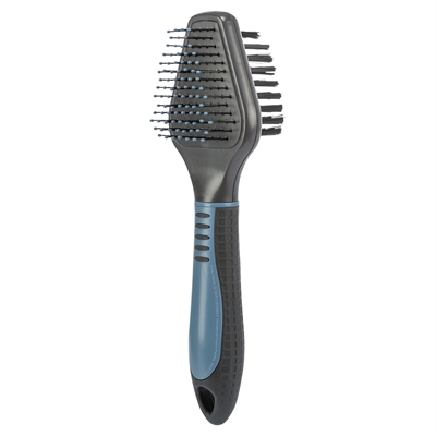 Trixie borstel 2-zijdig kunststof / nylonharen&draadpinnen