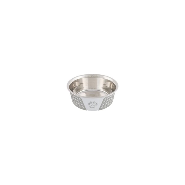 Trixie voerbak rvs / silicone wit / grijs 750ml