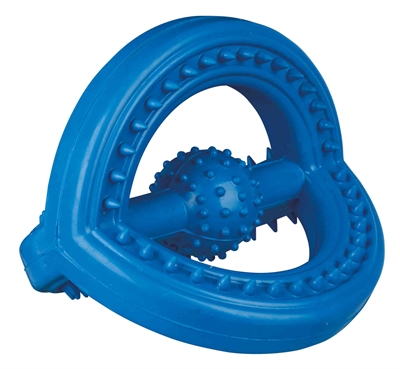 Trixie natuurrubber trekspeeltje met grip blauw