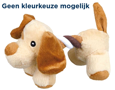 Trixie speelfiguur met touw. pluche 17 cm. assorti