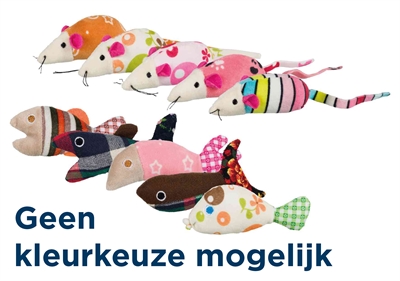 Trixie muis / vis. pluche / stof met kattenmunt assorti