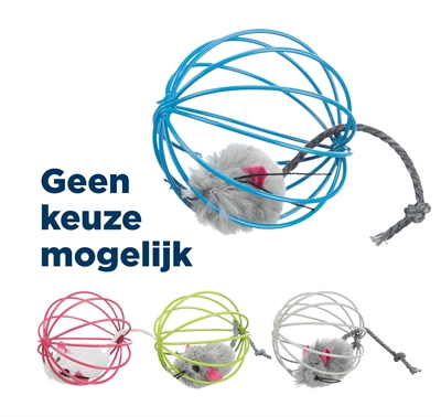 Trixie muis in traliebal pluche assorti