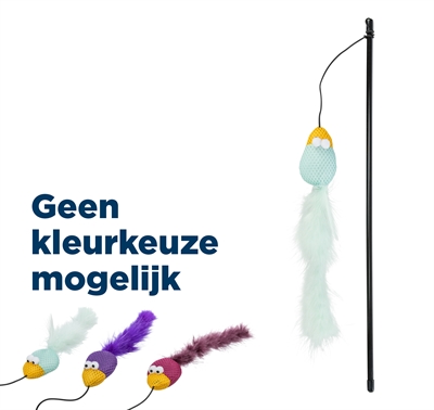 Trixie speelhengel vogel kunststof / stof / pluche met catnip assorti