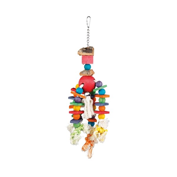 Trixie speelgoed aan ketting touw & kralen hout / kurk