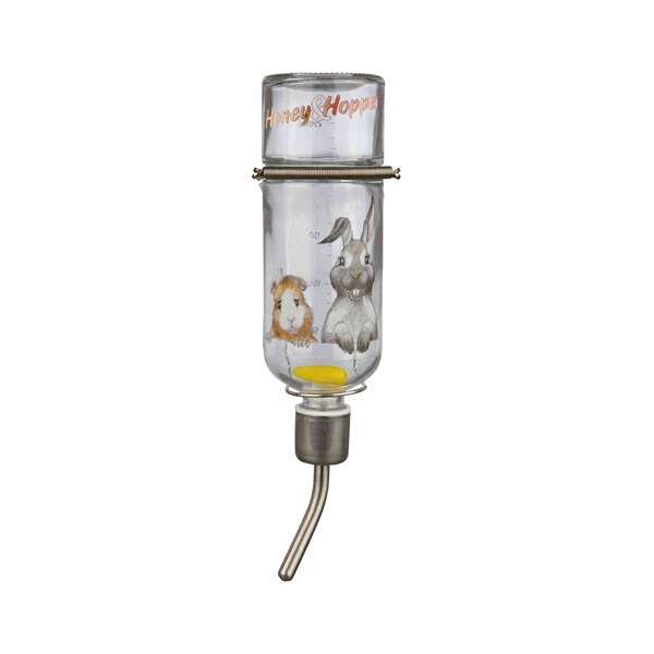 Trixie drinkfles honey&hopper glas met spanveer / draadbeugel 250ml