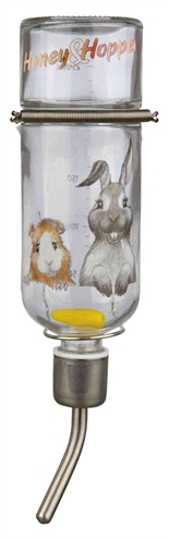 Trixie drinkfles honey&hopper glas met spanveer / draadbeugel 250ml