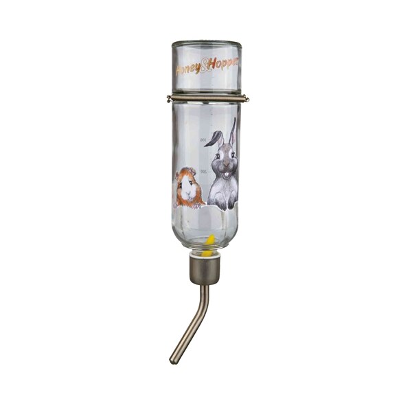 Trixie drinkfles honey&hopper glas met spanveer / draadbeugel 500ml