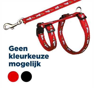Trixie tuig met riem konijnen haas-wortel-motief assorti