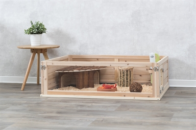 Trixie indoor ren cavia hout / plexiglas middel