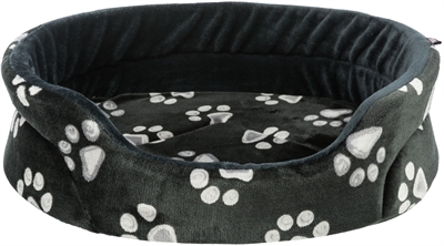 Trixie hondenmand jimmy ovaal zwart met pootprint 44cm