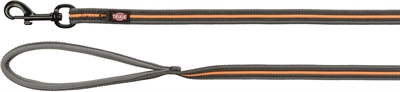 Trixie hondenriem sleeplijn fusion grafiet grijs / papaya oranje 5M