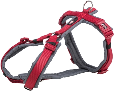 Trixie hondentuig premium trekking rood / grijs groot