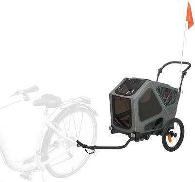 Trixie fietskar grijs / salie groot