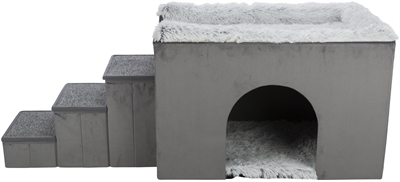 Trixie hondenmand huis harvey met trap grijs / wit