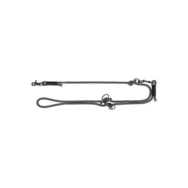 Trixie soft rope hondenriem verstelbaar zwart / grijs