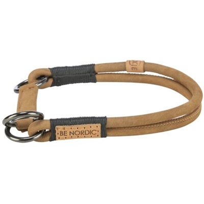 Trixie be nordic halsband hond half-slip leer bruin 45cm