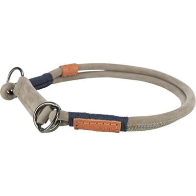 Trixie be nordic halsband hond half-slip leer grijs 60cm