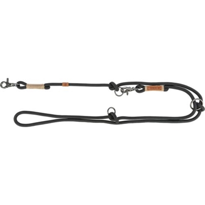 Trixie be nordic hondenriem verstelbaar zwart / zand 200x1.3cm