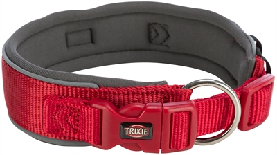 Trixie premium halsband hond extra breed rood / grafiet grijs groot