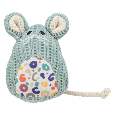 Trixie kattenspeelgoed muis zittend stof met catnip