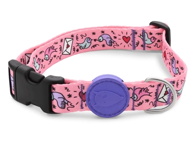 Morso halsband hond gerecycled sweet tweet roze middel