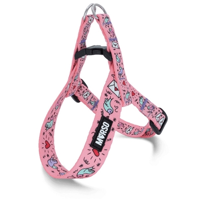 Morso mini hondentuig verstelbaar gerecycled sweet tweet roze groot