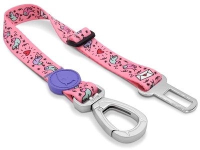 Morso honden autogordel gerecycled sweet tweet roze tot 80kg
