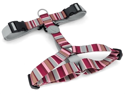 Morso hondentuig h-tuig gerecycled skyline rood / roze groot