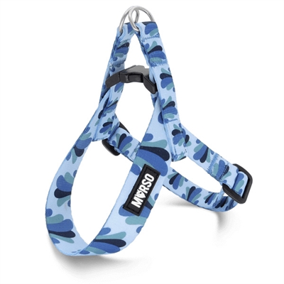 Morso mini hondentuig verstelbaar gerecycled splash blauw groot