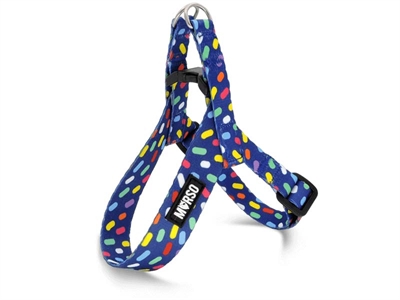 Morso mini hondentuig verstelbaar gerecycled color invaders paars groot