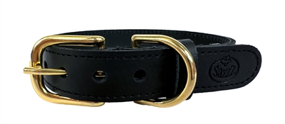 Sazzz halsband hond braveheart classic leer zwart extra klein