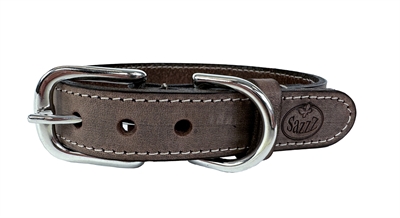 Sazzz halsband hond nomad vintage leer bruin extra klein