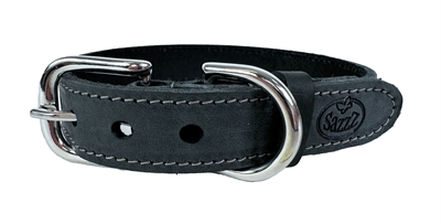 Sazzz halsband hond nomad vintage leer antraciet klein