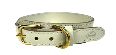Sazzz halsband hond pioneer classic leer creme groot