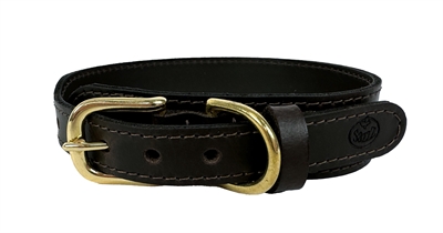 Sazzz halsband hond pioneer classic leer donkerbruin extra groot