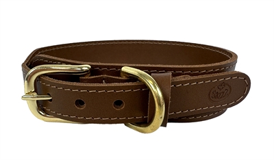 Sazzz halsband hond pioneer classic leer zadel bruin extra groot