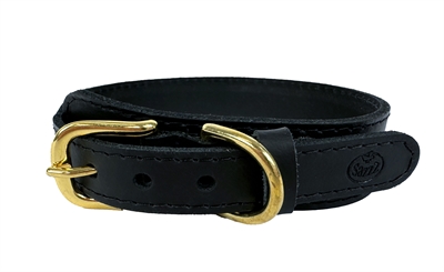 Sazzz halsband hond pioneer classic leer zwart extra groot