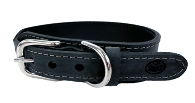 Sazzz halsband hond boho vintage leer antraciet middel