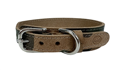 Sazzz halsband hond boho vintage leer camouflage extra groot