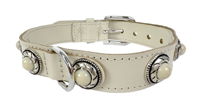 Sazzz halsband hond adventure stone classic leer creme extra groot